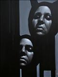 Masks of glass by Steve Lawson, Painting, Acrylic on canvas